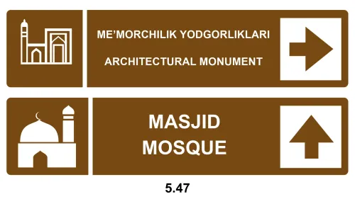 5.47. «Turizm obyektlari yo‘nalish ko‘rsatgichi»