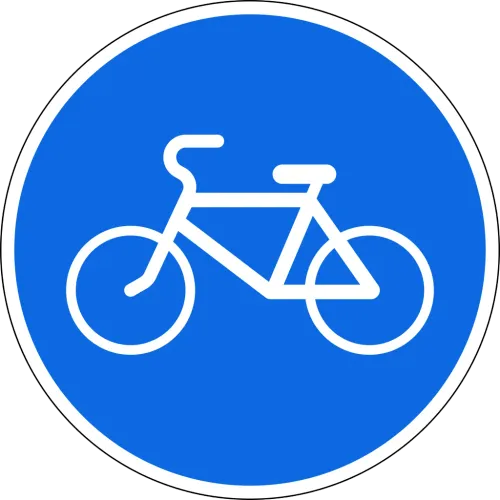 4.5. “Velosiped yo‘lkasi”. Faqat velosiped va mopedlarlar harakatlanishga ruxsat etiladi. Velosiped yo‘lkasidan piyodalar ham yurishlari mumkin.